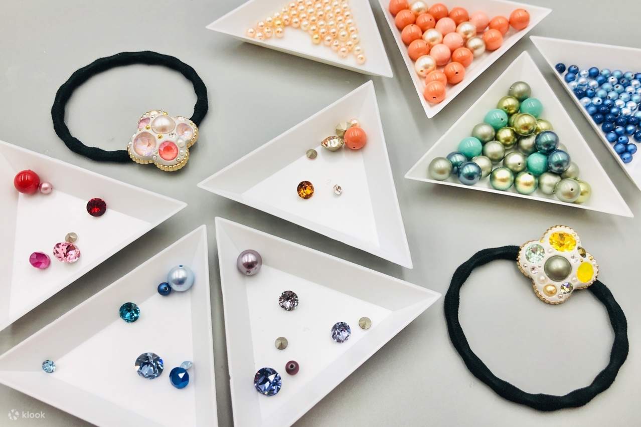 ยางรัดผมประดับดอกไม้คริสตัล 